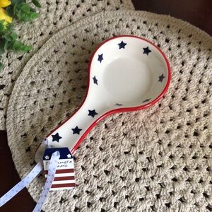 Terramoto PATRIOTIC Starry Ceramic Spoon Rest